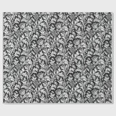 William Morris Thistle Damask, Black and White Cadeaupapier (Vlak)