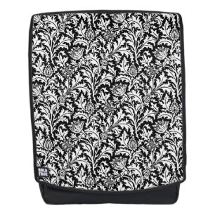 William Morris Thistle Damask, Black and White Rugtassen
