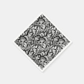 William Morris Thistle Damask, Black and White Servet (Hoek)