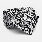 William Morris Thistle Damask, Black and White Stropdas (Opgerold)