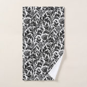 William Morris Thistle Damask, Black on White Bad Handdoek (Handdoek)