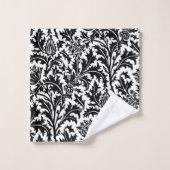 William Morris Thistle Damask, Black on White Bad Handdoek (Wasdoekje)