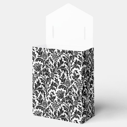 William Morris Thistle Damask, Black on White Bedankdoosjes (Geopend)