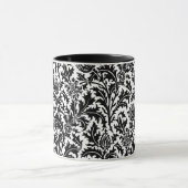 William Morris Thistle Damask, Black on White Mok (Midden)