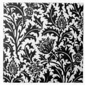 William Morris Thistle Damask, Black on White Tegeltje (Voorkant)