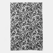 William Morris Thistle Damask, Black on White Theedoek (Verticaal)