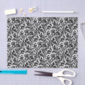 William Morris Thistle Damask, Black on White Tissuepapier (Craft)