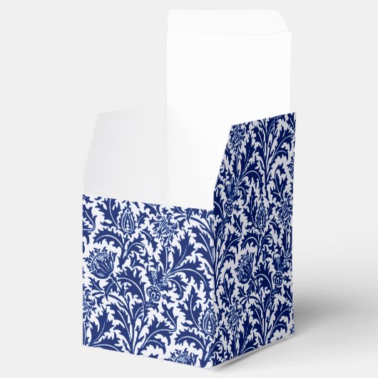 William Morris Thistle Damask, Cobalt Blue en Whit Bedankdoosjes (Geopend)