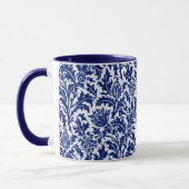 William Morris Thistle Damask, Cobalt Blue en Whit Mok (Links)