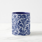 William Morris Thistle Damask, Cobalt Blue en Whit Mok (Midden)