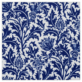 William Morris Thistle Damask, Cobalt Blue en Whit Stof