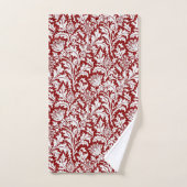 William Morris Thistle Damask, Dark Red & White Bad Handdoek (Handdoek)