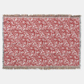 William Morris Thistle Damask, Dark Red & White Deken (Voorkant)