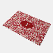 William Morris Thistle Damask, Dark Red & White Deurmat (Schuin)