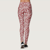 William Morris Thistle Damask, Dark Red & White Leggings (Achterkant)