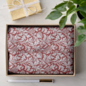 William Morris Thistle Damask, Dark Red & White Tissuepapier (Geschenk)