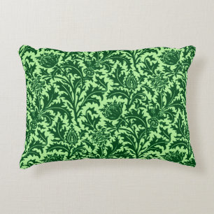 William Morris Thistle Damask, Emerald Green Accent Kussen