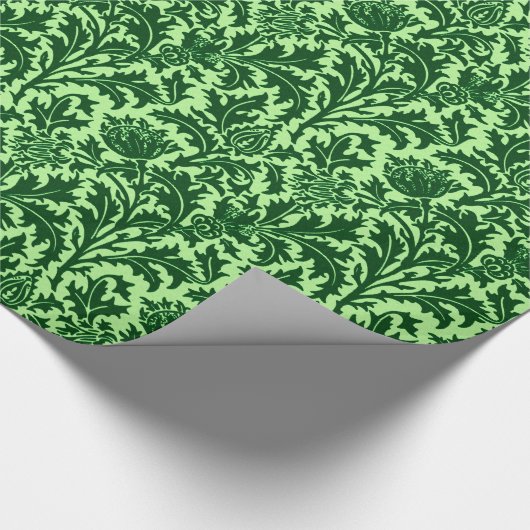 William Morris Thistle Damask, Emerald Green Cadeaupapier (Hoek)