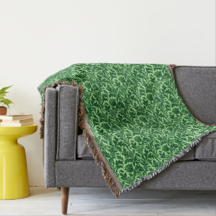 William Morris Thistle Damask, Emerald Green Deken