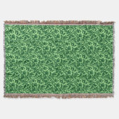 William Morris Thistle Damask, Emerald Green Deken (Voorkant)
