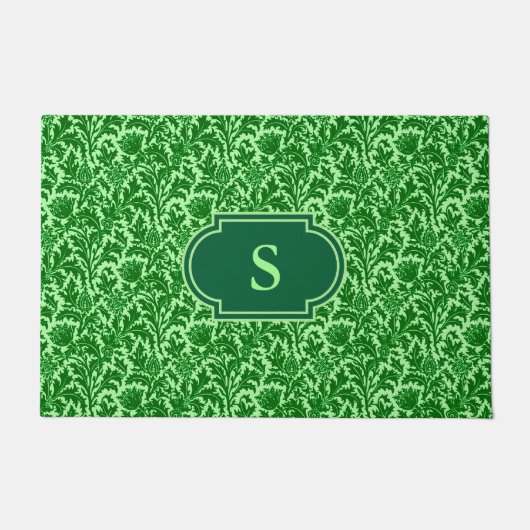 William Morris Thistle Damask, Emerald Green Deurmat (Voorkant)