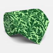William Morris Thistle Damask, Emerald Green Stropdas (Opgerold)