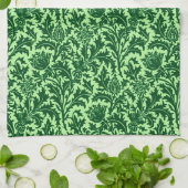 William Morris Thistle Damask, Emerald Green Theedoek (Gevouwen)