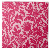William Morris Thistle Damask, Fuchsia Pink Tegeltje (Voorkant)