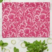William Morris Thistle Damask, Fuchsia Pink Theedoek (Gevouwen)