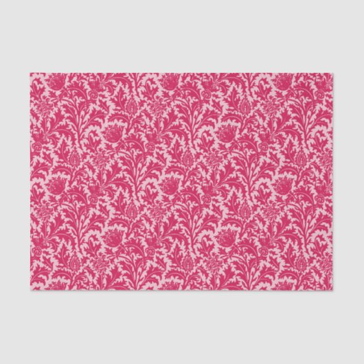 William Morris Thistle Damask, Fuchsia Pink Tissuepapier (Voorkant)