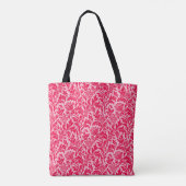 William Morris Thistle Damask, Fuchsia Pink Tote Bag (Achterkant)