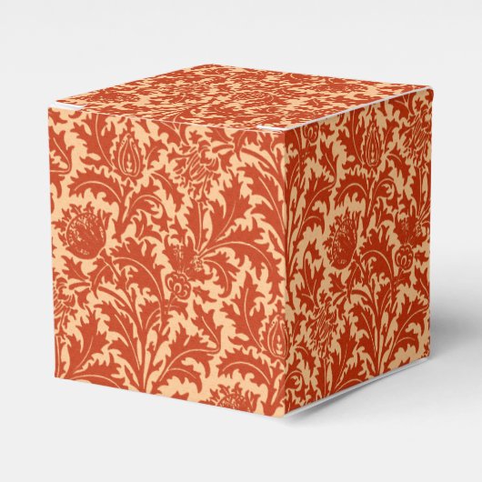 William Morris Thistle Damask, Mandarin Oranje Bedankdoosjes (Voorkant Zijde)