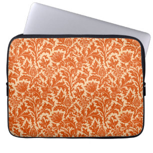 William Morris Thistle Damask, Mandarin Oranje Laptop Sleeve
