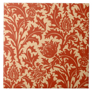 William Morris Thistle Damask, Mandarin Oranje Tegeltje