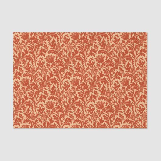 William Morris Thistle Damask, Mandarin Oranje Tissuepapier (Voorkant)