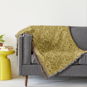 William Morris Thistle Damask, Mustard Gold Deken