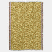 William Morris Thistle Damask, Mustard Gold Deken (Voorkant Verticaal)