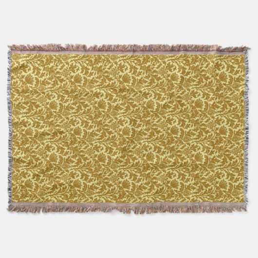 William Morris Thistle Damask, Mustard Gold Deken (Voorkant)