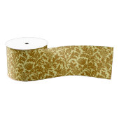 William Morris Thistle Damask, Mustard Gold Grosgrain Lint (Spoel)