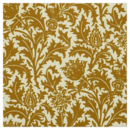 William Morris Thistle Damask, Mustard Gold Stof (Swatch)