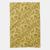 William Morris Thistle Damask, Mustard Gold Theedoek (Verticaal)