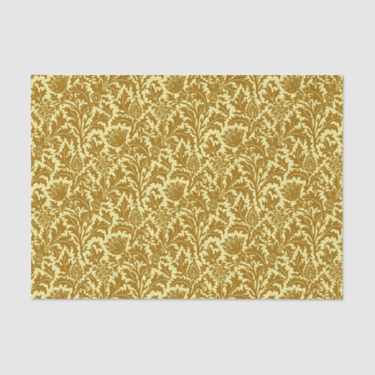 William Morris Thistle Damask, Mustard Gold Tissuepapier (Voorkant)