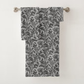 William Morris Thistle Damask, Silver Grey/Grey Bad Handdoek (Insitu)