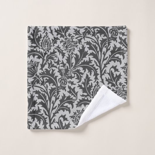William Morris Thistle Damask, Silver Grey/Grey Bad Handdoek (Wasdoekje)