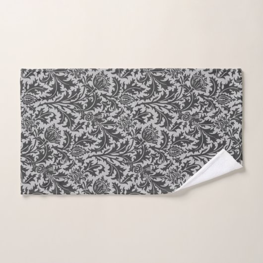 William Morris Thistle Damask, Silver Grey/Grey Bad Handdoek (Handdoek)
