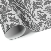 William Morris Thistle Damask, Silver Grey/Grey Cadeaupapier (Rol Hoek)