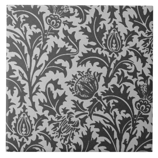 William Morris Thistle Damask, Silver Grey/Grey Tegeltje (Voorkant)