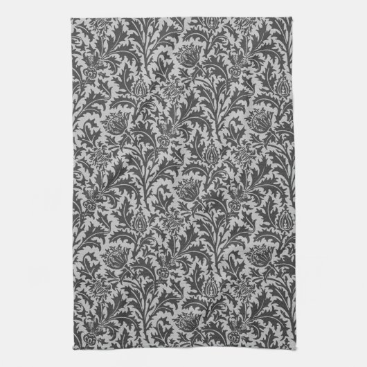 William Morris Thistle Damask, Silver Grey/Grey Theedoek (Verticaal)
