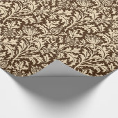 William Morris Thistle Damask, Taupe Tan & Beige Cadeaupapier (Hoek)
