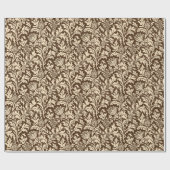 William Morris Thistle Damask, Taupe Tan & Beige Cadeaupapier (Vlak)